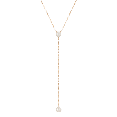 Aurate New York Pearl Lariat Necklace In Yellow