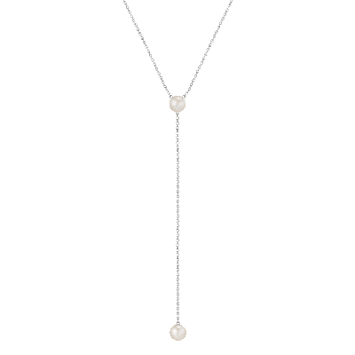 Aurate New York Pearl Lariat Necklace In White