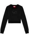 Diesel Jumper With Embroidered Cut-out Logo In Black