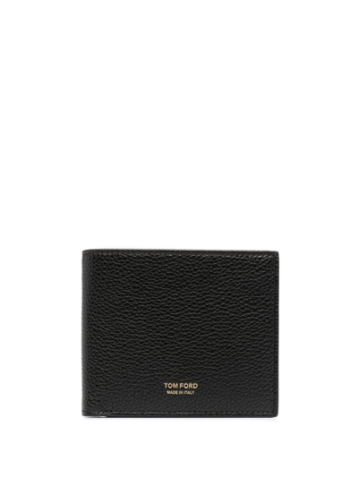 Tom Ford T Line Bifold Leather Wallet In Black
