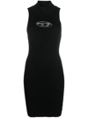 Diesel M-onerva Knitted Sleeveless Mini Dress In Black