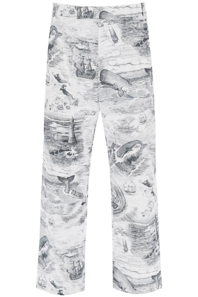 Thom Browne Graphic Print Trousers In Multi