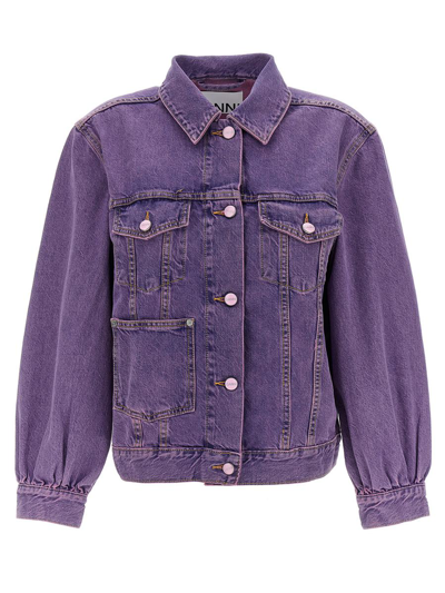 Ganni Purple Denim Jacket