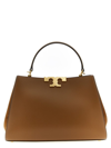 Tory Burch Eleanor Calf Leather Satchel Bag In Brown