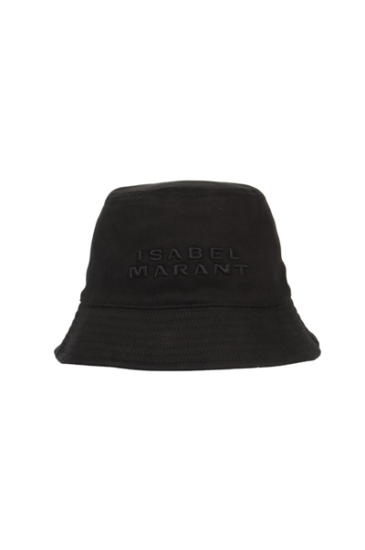 Isabel Marant Logo Embroidered Bucket Hat In Black