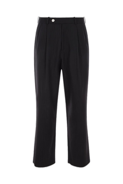 Late Checkout Cropped Virgin-wool Trousers In Black