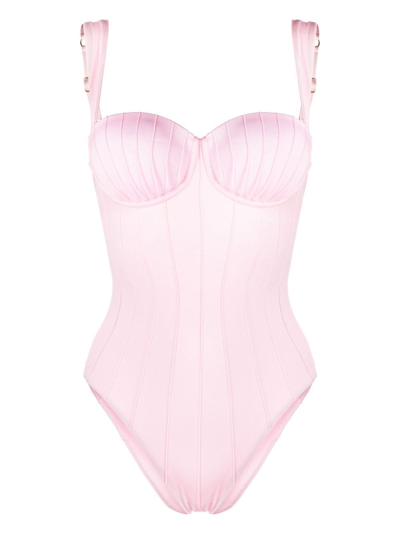 Noire Swimwear Balconette-style Swimsuit In Pink/purple