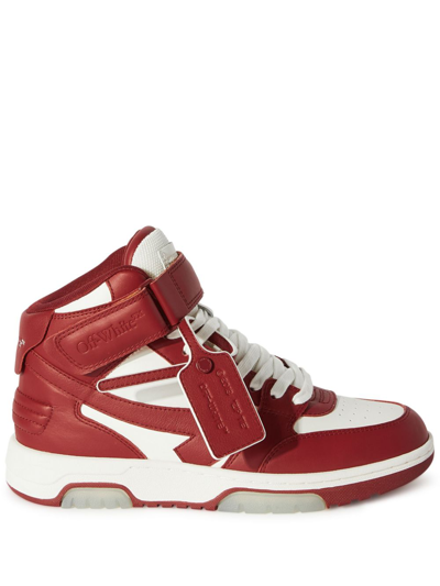 Off-white Out Of Office Mid-top Sneakers In White Red