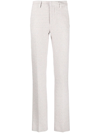 Alessandra Rich Mid Rise Sequined Tweed Straight Pants In Pink