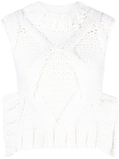 Fabiana Filippi Sleeveless Wool Knitted Top In White