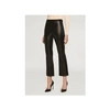 WOLFORD BLACK JENNA FAUX LEATHER BELL BOTTOM TROUSERS