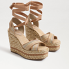 Sam Edelman Vaughn Ankle Wrap Espadrille Platform Wedge Sandal In Brown