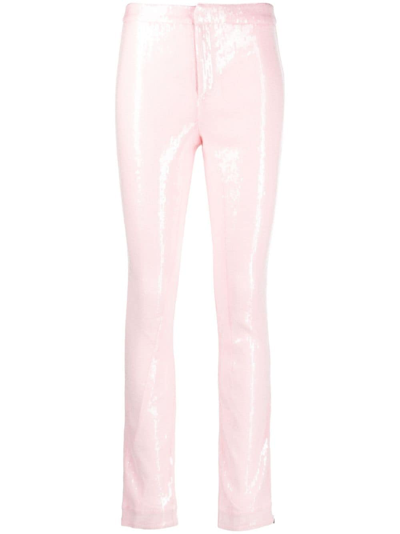 Rotate Birger Christensen Tight Pants In Pink & Purple