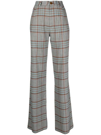 Vivienne Westwood Ray Tartan Check-pattern Trousers In Grey
