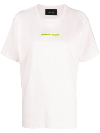 Simone Rocha Logo-print Cotton T-shirt In Pink