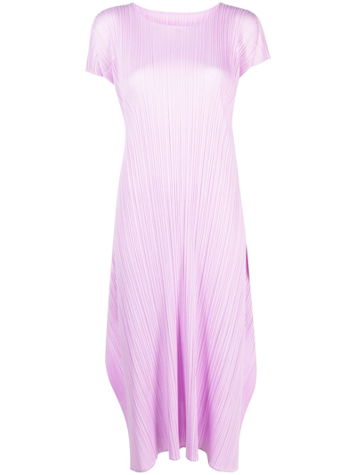 Issey Miyake Monthly Colors June Plissé Midi Dress - Women's - Polyester In Pink