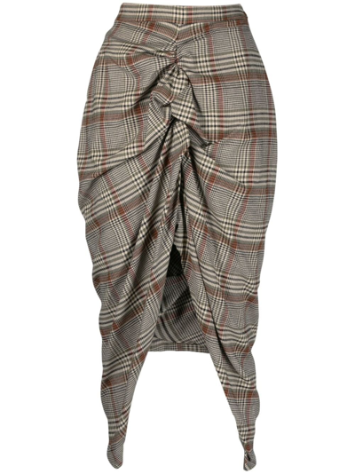 Vivienne Westwood Panther Tartan Check-pattern Midi Skirt In Multi-colored