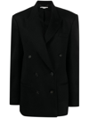 Stella Mccartney Oversized Double-breasted Wool-blend Jacket In Black