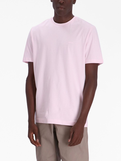 Hugo Boss Logo-print Cotton T-shirt In Pink