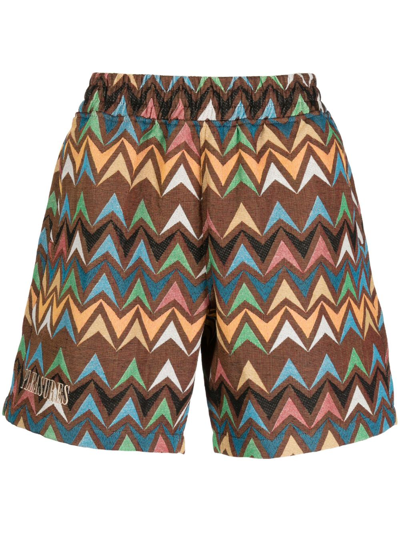 Pleasures Basket Woven Shorts In Brown