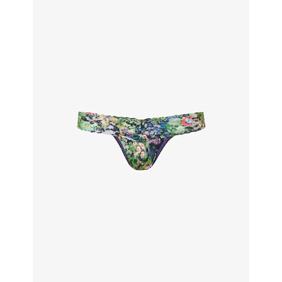 Hanky Panky Printed Signature Lace Tanga Voices On The Veranda In Multicolor