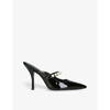 Stuart Weitzman Goldie Pearly-strap Slingback Pumps In Black