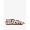 Alaïa Vienne Cutout Mary Jane Ballerina Flats In Blush