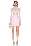 Mugler Sheer-panelled Corset Minidress In Pink
