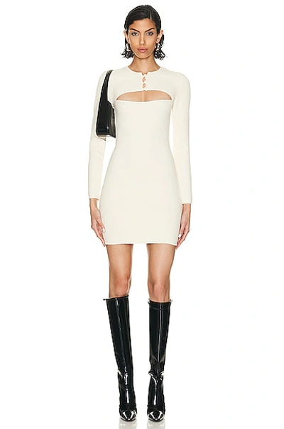 Alexander Wang Long Sleeve Cut Out Mini Dress In Vanilla Ice