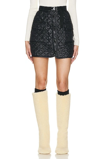 Moncler Quilted Wrap Miniskirt In Black