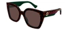 Gucci Gg1300s 002 Square Sunglasses In Brown