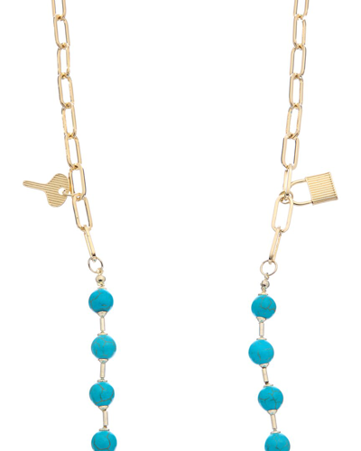Juvell 18k Plated Turquoise Link Necklace