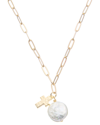 JUVELL JUVELL 18K PLATED PEARL LINK NECKLACE