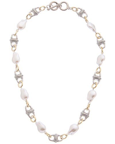 Juvell 18k Plated Pearl Link Necklace