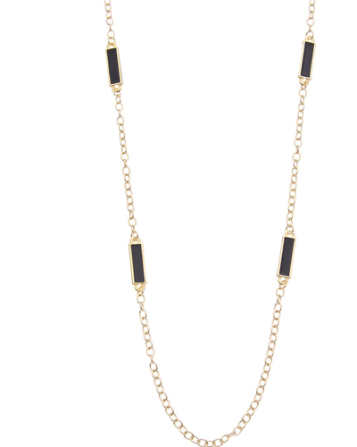 Juvell 18k Plated Black Onyx Link Necklace