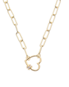 Juvell 18k Plated Cz Link Heart Charm Necklace