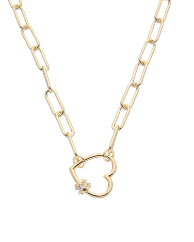 Juvell 18k Plated Cz Link Heart Charm Necklace