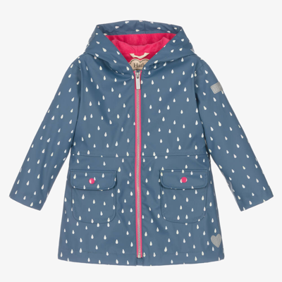 Hatley Kids' Girls Blue Tiny Drops Raincoat