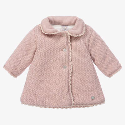 Paz Rodriguez Baby Girls Pink Cotton Knit Coat