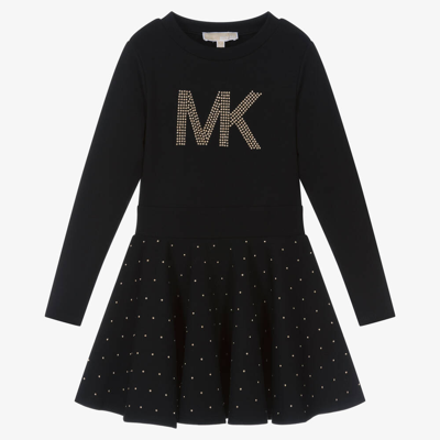 Michael Kors Kids' Girls Black Studded Jersey Dress