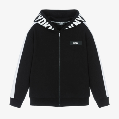 Dkny Teen Boys Black Logo Zip-up Hoodie