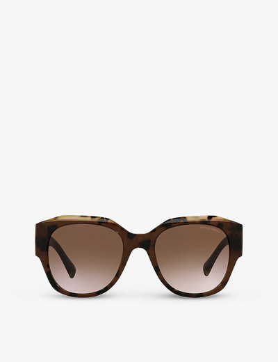 Giorgio Armani Tortoiseshell Oversize-frame Sunglasses In Brown