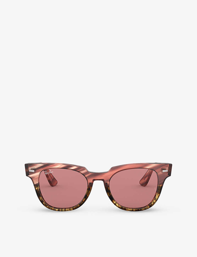 Ray Ban Ray-ban Womens Pink Rb2168 Meteor Square-frame Sunglasses