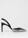 René Caovilla Jackie Slingbacks In Smoked Rhinestone Crystals In Black