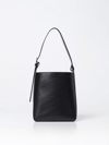 Apc 'virginie' Black Bucket Bag With Shoulder Strap And Top Adjustable Handle In Leather Woman In Black