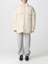 Attico Cotton Corduroy-trimmed Padded Shell Jacket In Ivory