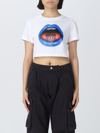 Moschino Graphic-print Cropped T-shirt In White