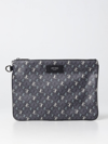 JIMMY CHOO DEREK CLUTCH IN FABRIC COATED WITH ALL-OVER JC MONOGRAM,E53345020