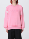 Lanvin Embroidered-logo Crew-neck Sweatshirt In Red