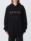 Lanvin Oversized Embroidered Curb Hoodie In Black